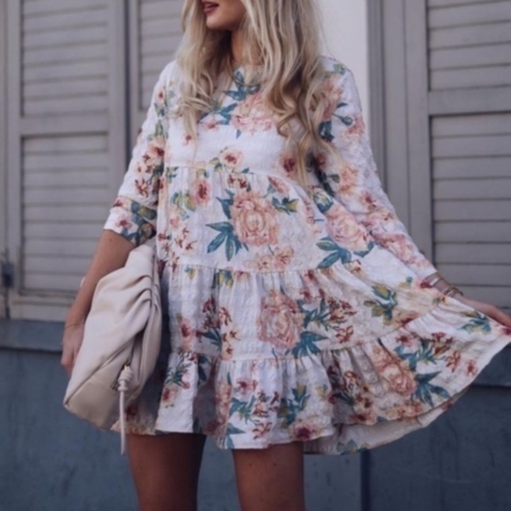 ZARA floral mini dress size medium